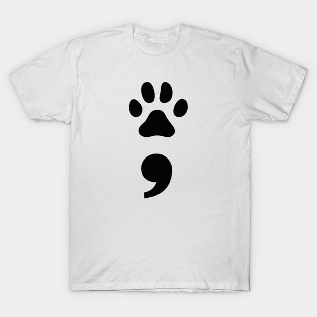 Semicolon T-Shirt by HobbyAndArt